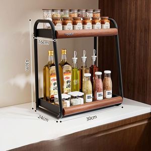 Multifunctional Double Tier Stainless Steel Eco-Friendly Modern Standing <b>Kitchen</b> Spice <b>Storage</b> Rack - Product Image 6