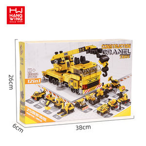 لعبة هندسية 12 في 1 من إتش دبليو تويز مع شاحنة قلابة ومكعبات بناء - لعبة تركيب من البلاستيك إيه بي إس للأعمار 6 سنوات فما فوق - Product Image 6