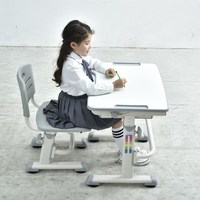 Ensemble de table d'étude ergonomique bon marché pour l'école chambre salon plastique rose bleu gris
