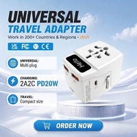 Chargeur USB intelligent à la mode Portable adaptateur de prise universelle avec 2USB-A 2Type-c pour appareil photo ordinateur portable fonction PD pour voyage