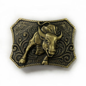 Fibbia per Cintura in Metallo Stile Western Personalizzata con Logo, Fibbia Punk da Cowboy in Lega con Toro - Product Image 1