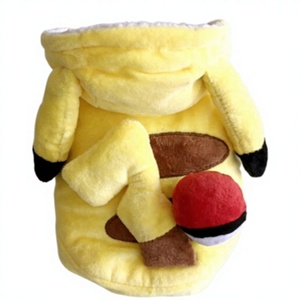 Vêtements pour chien en polaire et coton avec motif <span class=keywords><strong>Pikachu</strong></span> jaune - Vêtements amusants pour animaux de compagnie pour toutes les saisons - Product Image 1