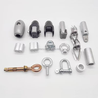 QXY Fixations en aluminium et plastique argentées pour aire de jeux extérieure/intérieure, accessoires pour enfants, corde d'escalade combinée, filet, attraction ludique