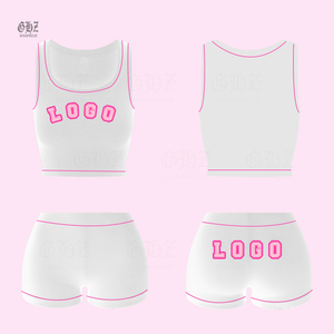Completo da <span class=keywords><strong>donna</strong></span> 2026 personalizzato con logo, in cotone, due pezzi: canotta e pantaloncini <span class=keywords><strong>boxer</strong></span> - Product Image 4