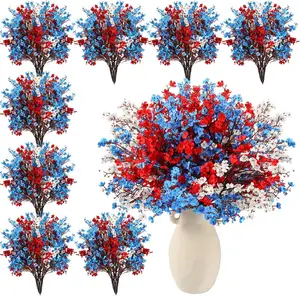 Красные белые и синие цветы день памяти украшения детское дыхание Искусственные цветы День Независимости Цветочная композиция