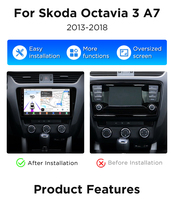 Junsun Radio de coche Android con Chip Qualcomm para Skoda Octavia 3 A7 2013-2018 8-Core 5G/4G Apple CarPlay estéreo 360 Cámara 1,8 Ghz RDS