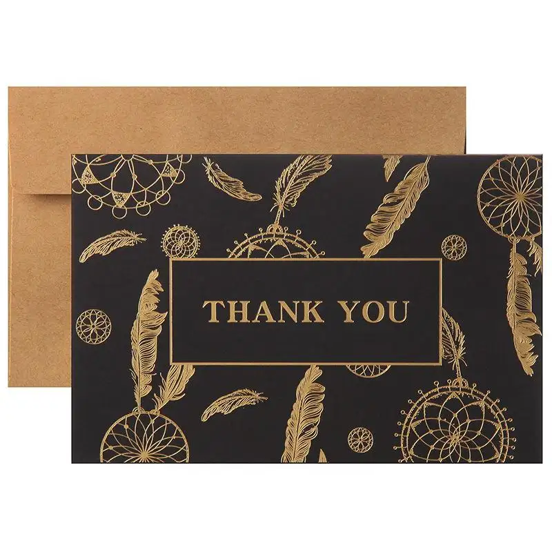 Personalizado com logotipo pequeno preto negócio de luxo papel reciclado visita cartões postal de risco impressão de negócios cartões de agradecimento you