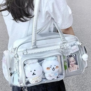 กระเป๋าแฟชั่นผู้หญิงจากโรงงานโดยตรง หน้าต่าง PVC ใสขนาดใหญ่ หลายช่องใส่ของ สายสะพายปรับได้ ทนทาน มีช่องด้านข้าง ซิปกันน้ำ - Product Image 1