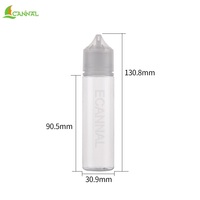 Botella de Plástico PET de 60 ml (2 oz) con Gotero, Certificación TPD CE, con Tapón de Seguridad para Niños, Marca Ecannal