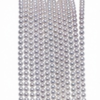Collier semi-fini de haute qualité en perles d'eau douce naturelles rondes de 5 mm pour la décoration des ongles