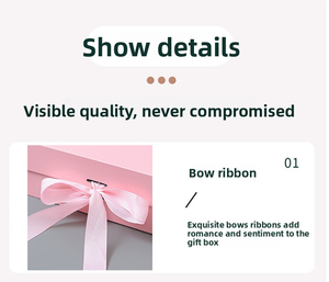 Boîte cadeau pliable en carton rigide avec nœud en ruban de luxe, personnalisation rapide, emballage magnétique pour cosmétiques, bijoux, couleur unie - Product Image 4