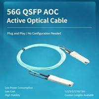 IIIV Marka AOC Aktif Optik Kablo 56G QSFP+ Yüksek Hızlı Aktif Fiber Kablo Veri Hızı için DDM Desteği