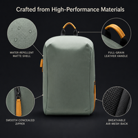 Sac à dos ergonomique pour ordinateur portable avec fermeture éclair sur le panneau arrière pour les trajets quotidiens