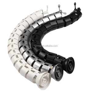 Gestion des câbles ABS serpent réglable en hauteur sous l'organisateur de fil d'entrée Quad de bureau pour l'application de meubles de bureau pour Table - Product Image 4