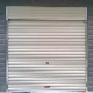Puerta de persiana enrollable ignífuga automática comercial, entrada de centro comercial, puerta de persiana enrollable de acero galvanizado