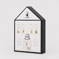 Boîte cadeau en carton robuste personnalisée de qualité supérieure avec 24 tiroirs, en forme de maison, pour sachets de thé, calendrier de l'avent de Noël