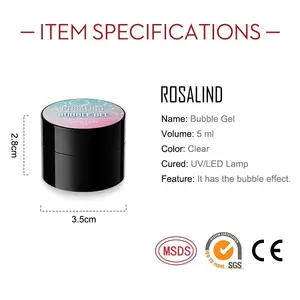 Rosalind Private Label Nail Art Dotting Bubble Decorations Uv/led Jelly Gel Nail Polish 5ml Bubble Gel Polish For Wholesale