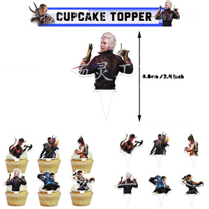 Set de Decoración para Fiesta de Cumpleaños de Astarion de <span class=keywords><strong>Baldur</strong></span>'<span class=keywords><strong>s</strong></span> <span class=keywords><strong>Gate</strong></span> 3 con Banderines, Adornos para Pastel, Globos y Espirales Colgantes para Fanáticos de BG3 - Product Image 4