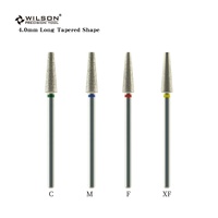Outil de nail art de forme conique de 4.0mm de long avec longueur de flûte de 13mm de long pour se rapprocher de la cuticule pour nettoyer facilement la surface de l'ongle
