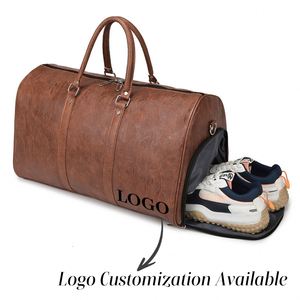 Sac de voyage personnalisé en cuir PU, grand format, cadeau pour les demoiselles d'honneur, sac de sport avec compartiment pour chaussures, séparation sec-humide, sac à main rétro - Product Image 2