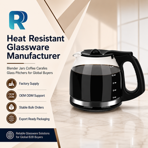 Jarra de Vidrio de Borosilicato de 12 Tazas con Acero Inoxidable y PP para <span class=keywords><strong>Cafetera</strong></span> <span class=keywords><strong>Oster</strong></span>, Repuesto con Tapa, Estilo Americano - Product Image 1