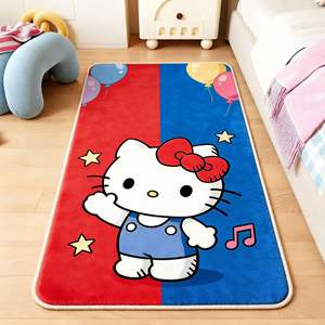 Tapis rectangulaire antidérapant en fausse fourrure de cachemire pour enfants, motif dessin animé Hello Kitty, pour chambre à coucher, par Wan Xinlong - Product Image 3