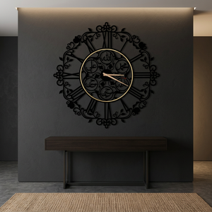 Horloge murale moderne en métal, design géométrique abstrait rond, horloge analogique silencieuse à quartz pour la décoration du salon - Product Image 4