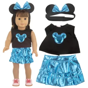 Nova Chegada 18 polegadas American Doll Girl Miki Roupas Cabelo Banda Boneca Roupas