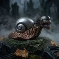 Statue d'escargot d'horreur en résine, figurine de monstre extraterrestre gothique pour la décoration de jardin d'Halloween, ornement paysager extérieur