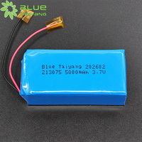 Paket Baterai Lipo 3.7v 5000mah High Discharge Custom Pabrik 213075, Baterai Lithium 3.7v 5000mah 3.7v 18.5wh