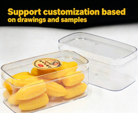 Boîtes de conservation alimentaire transparentes en PS moulé par injection, hermétiques, pour gâteaux, biscuits, tiramisu, pâtisserie, avec logo OEM personnalisé, différentes tailles disponibles