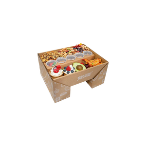 Fábrica certificada personalizada Kraft papelão bandeja para embalagens de alimentos Flip Table Grazing Box Embossing for Fruit Cookie Picnic Party - Product Image 2