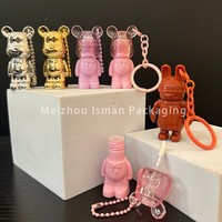 ISMAN - Venta al por Mayor de Envases de Brillo Labial para Niños de 2 ml, Mini Botella de Brillo Labial con Forma de Oso de Dibujos Animados, con Llavero y Logotipo Personalizado