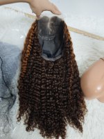 Promotion Letsfly 106$ Perruque en cheveux humains 100% naturels bouclés birmans, Lace Frontal 5x5, 26 pouces, Haute Qualité, Densité 250%, pour Femme