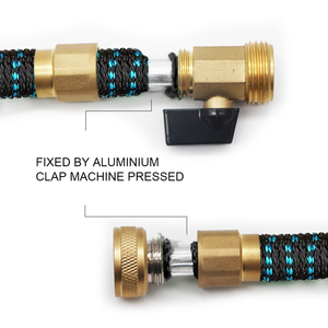 Tuyau d'arrosage en Polyester extensible de 50 pieds/15m noyau en Latex Triple couche 3/4 "raccords en laiton massif montable au mur pour tout le jardinage - Product Image 3