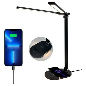 Modern Stylish LED Desk Lamp 5 Color Modes 5 Brightness Levels Aluminum <b>ABS</b> Body Metal Shade E14 Bulb Base for Reading DC - Product Image 4