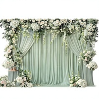 Mur de fleurs vert 10x8 pieds pour mariage, rideau floral de roses blanches, décoration pour douche nuptiale, fête d'anniversaire, studio photo