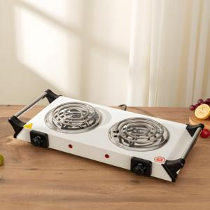 Estufa Eléctrica Ajustable <span class=keywords><strong>de</strong></span> Doble Tubo <span class=keywords><strong>de</strong></span> 1500W, Placa Calefactora Pequeña Multifuncional para Acampar al Aire Libre, para Hervir Té y Café - Product Image 2