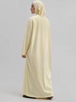 Robe Abaya en coton pour femme, collection automne-hiver, coupe élégante, col rond, manches longues, robe modeste