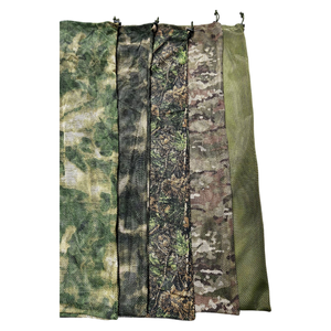 Camo Mesh <b>Backpack</b> <b>Drawstring</b> Closure Shoulder Strap Large Capacity Outdoor Field Activity Bait Storage Gear - Product Image 3