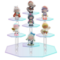 Support de présentation hexagonal à plusieurs niveaux en acrylique pour figurines de blind box, parfums et décorations de gâteaux