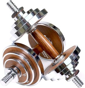 <span class=keywords><strong>Mancuernas</strong></span> <span class=keywords><strong>PROIRON</strong></span> de Acero Cromado con Acabado en Madera de Nogal, 20 kg, <span class=keywords><strong>Ajustables</strong></span>, para Deporte, Regalos, Venta al por Mayor de Fábrica - Product Image 1