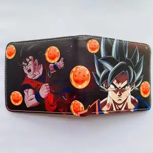 アニメDBZのファンへのギフトとしてジッパー付き40デザイン高品質ショートPUエンボスウォレット