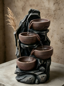 <span class=keywords><strong>Fontaine</strong></span> d'eau en résine Rock&Bowl avec lumière LED, cascade à 4 niveaux, <span class=keywords><strong>fontaine</strong></span> d'intérieur et d'extérieur <span class=keywords><strong>pour</strong></span> patio, <span class=keywords><strong>jardin</strong></span>, décoration <span class=keywords><strong>zen</strong></span> - Product Image 3