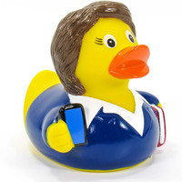 Jouets de bain personnalisés en forme de canard en caoutchouc PVC imprimés en masse incorporant des motifs