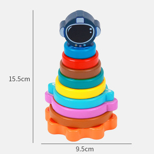 Juguete de Torre de Anillos Apilables de Madera Multicolor, 5-7 Años, Unisex, Rompecabezas de Aprendizaje de Motricidad Fina, Reconocimiento de Colores, Juguete Educativo - Product Image 5