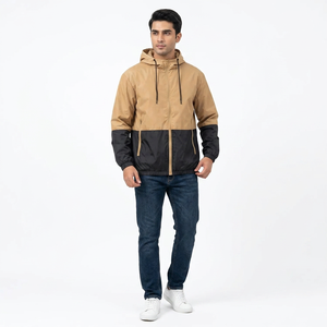 Finer Threads Autumn Windbreaker <b>Jacket</b> <b>for</b> <b>Men</b> Warm Outdoor Windproof Hooded <b>Canvas</b> Stand Collar Front Logo Vintage Sportswear - Product Image 1