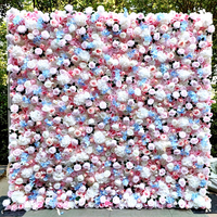 Panneaux de fond en fleurs artificielles blanches pour mariage, fête, baby shower, décoration de fond de mariage