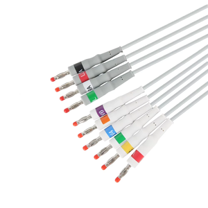 Compatible avec le câble EKG à connexion directe Fukuda <span class=keywords><strong>ME</strong></span> <span class=keywords><strong>KP</strong></span>-500 10 fils Banana 4.0mm AHA EKG Cable for Hospital Use - Product Image 4