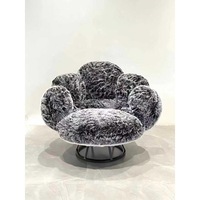 Fauteuil Patte d'Ours DY, Siège Unique, Métal, Style Nordique, Canapé de Luxe Léger pour Salon